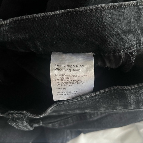 Reformation Emma High Rise Wide Leg Black Jeans Size 26 Boho Minimalist Festival - Picture 6 of 8